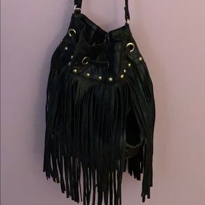 Cute black bag with fringe!
